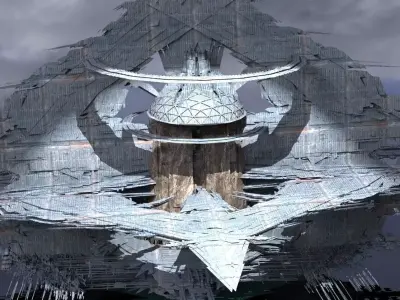 Frozen Ice shard Mountain elite bay 3D model