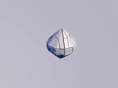 Sci Fi Object No 24 - Pyramid Sphere Torus 2019 Low Poly 3D model