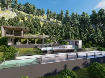 Casa Scene-villa-modern house 3D model 97