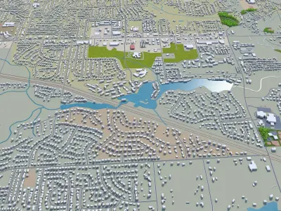 Warner Robins Georgia USA 30km Low-poly 3D model