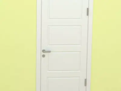 Door-5 wooden door on wall 3D model