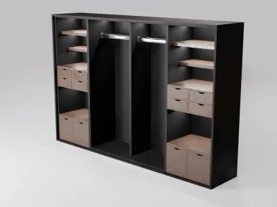Modern closet wardrobe id8 Low-poly 3D model