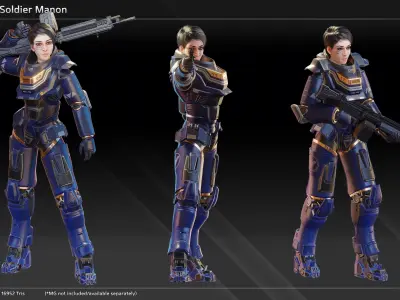 Scifi Female Character Collection 3D Model Pack