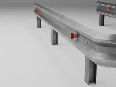 Road Fence  Low-poly 3D model