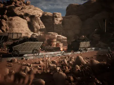 Mining Props 42 Assets Low-poly 3D model