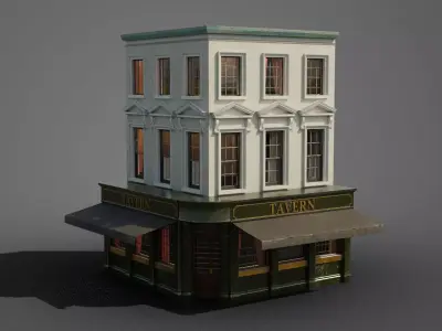 Old Pub Low-poly 3D model