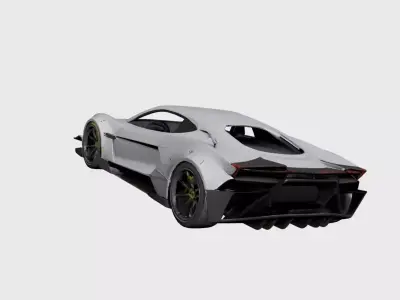 Widebody Super Car Aggressive Modified High Performance Car Free 3D model