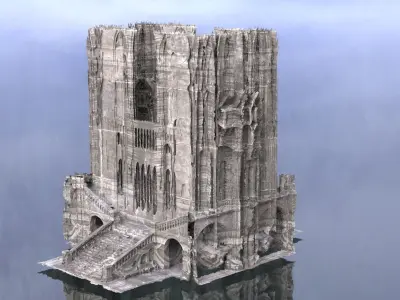 Cthulhu Cult halls 3 Models Kit bash 3D 3D model