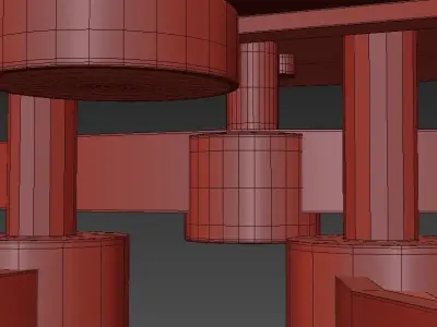 White Black Golden modern Led Ceiling Lamp 3D model