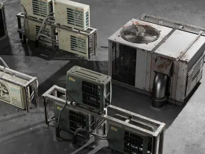 Air Conditioner Pack Low-poly 3D model