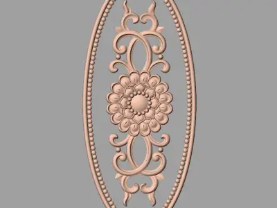 Door flower relief model STL format for CNC carving E474 3D model