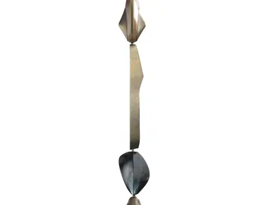 Sculptural Floor Lamp with Bronze-Patina Brass 3D model