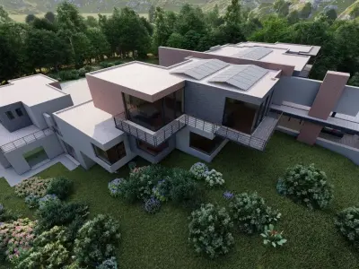 Casa Scene-villa-modern house 3D model 69