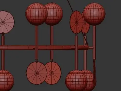 SANTA gold and sphere chandelier 3D model