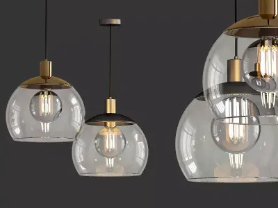 Sculptural Glass Globe 7 Light 3D model