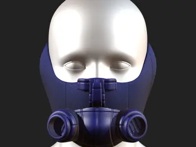 Gas mask respirator scifi futuristic 3d model  Low-poly 3D model