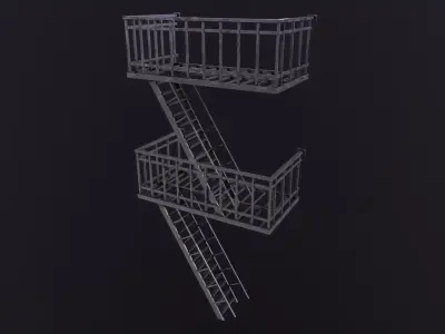 Fire Escape 3D Model Low-poly 3D model