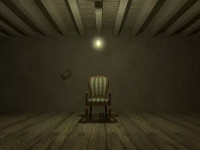 Chair - Dark - Escene Low-poly 3D model