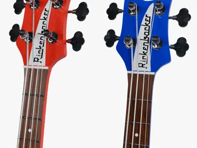  Rickenbacker 4003 Bass Guitars Red and Blue PBR Collection 