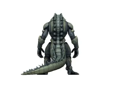 Crocodile Cyborg Low-poly 3D model