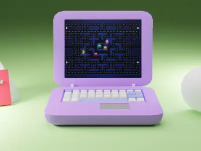 Low poly laptop Free low-poly 3D model