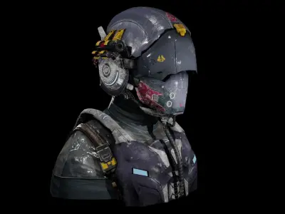  Futuristic Sci-Fi Suit Low-poly 3D model