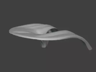 Parametric Wooden Pavilion - Futuristic Organic Shelter Low-poly 3D model