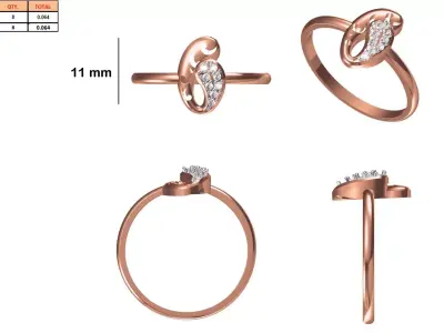 Ladies-Elegant Stone Rings For Womens 23 3D print model