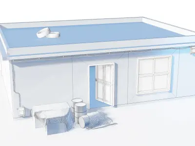 Old Building game ready  Low-poly 3D model