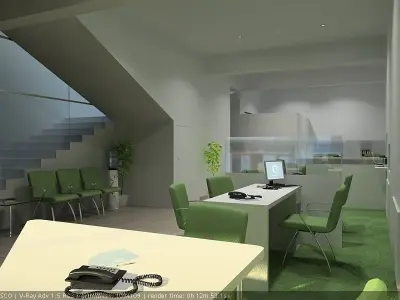 Bank Agency Interior Scene 3D model