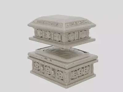 Ancient Stone Sarcophagus for 3D print Low-poly 3D model