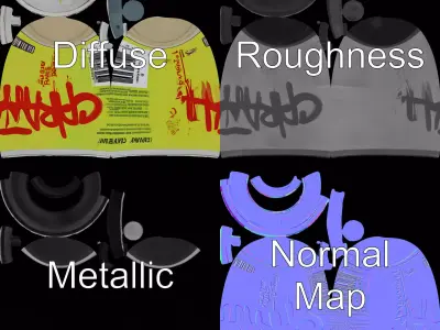 Vibrant Spray Can model pack Low-poly 3D model