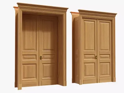 Door classic with portal 01 double 3D model