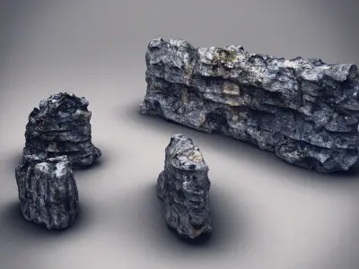 Rocks Stones set Low-poly 3D model buy