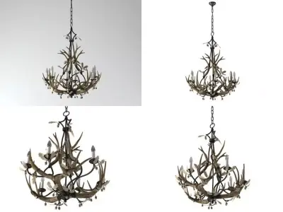 6 Light chandelier 3D model buy