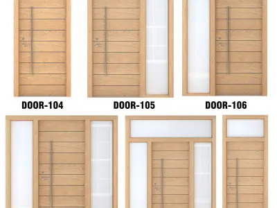 Door Collection-003 Light Wood 3D model