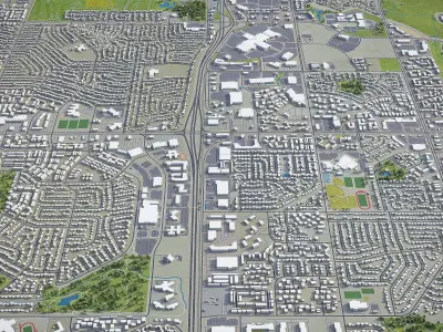 Aurora - City 3D Model Low-poly 3D model
