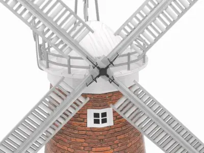  Thaxted Windmill  Low-poly 3D model