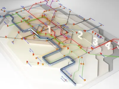 London Underground Map 3D 3D model