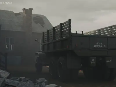  GMC CCKW-353 Military Truck with Open Cargo Bed Green Vintage Rigged 