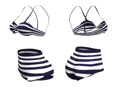 High Waist Bikini Low-poly 3D model