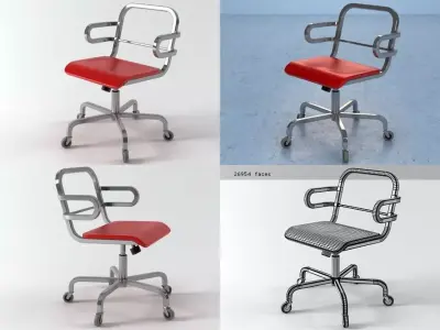 Nine Swivel Armchair 3D model