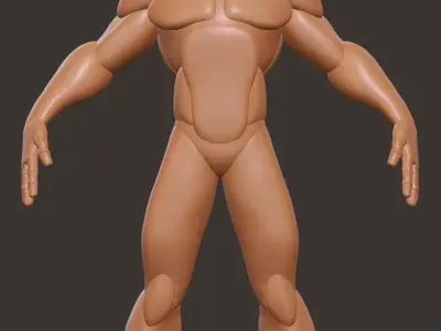 Stilized male body Low-poly 3D model