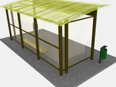 Small bus stop v2 3D model