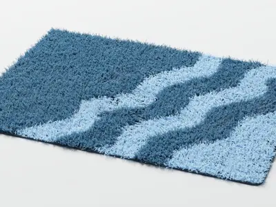 bathroom rugs 4 colors 3D model