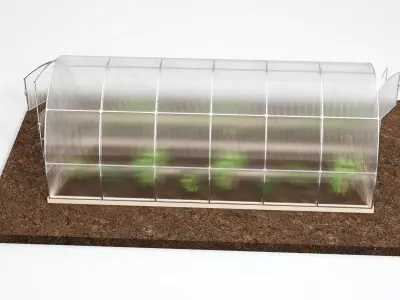 greenhouse made of glass and plastic 3D model