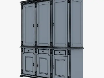 Victory china cabinet with glass doors 3D model