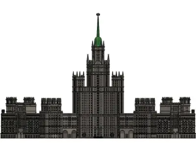 High-rise on Kotelnicheskaya Embankment 3D model