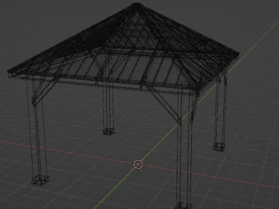 Gazebo ue 5 nanite with collision 3D model