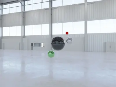 HDRI - Airplane Hangar Interior 5b - 8192x4096 Texture